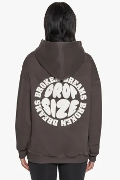 BROKEN DREAMS CIRCLE HOODIE WASHED BLACK