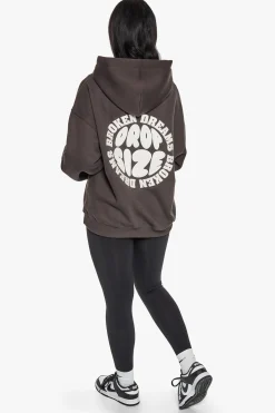 BROKEN DREAMS CIRCLE HOODIE WASHED BLACK