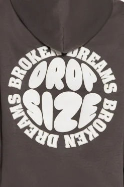 BROKEN DREAMS CIRCLE HOODIE WASHED BLACK