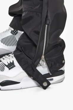 BUTTON TRACK PANTS BLACK