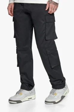DOUBLE CARGO POCKET WORKWEAR PANTS BLACK