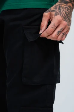 DOUBLE POCKET CARGO PANT BLACK