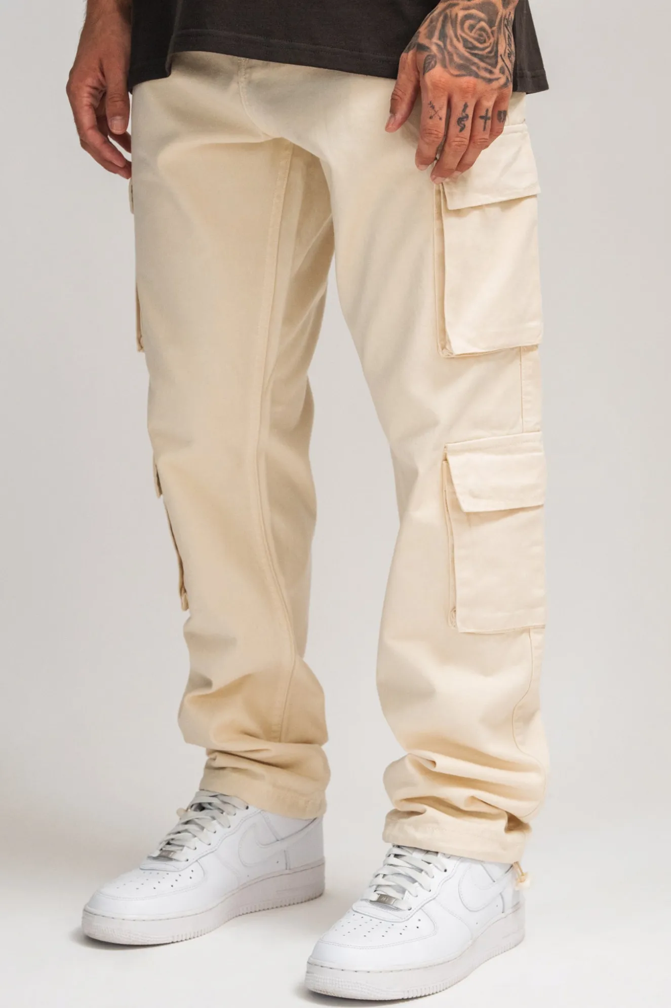 DOUBLE POCKET CARGO PANTS BEIGE