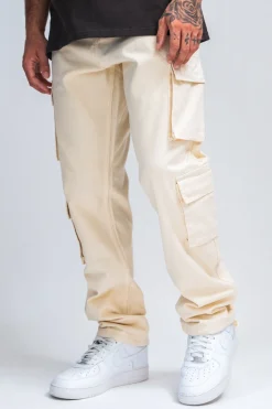 DOUBLE POCKET CARGO PANTS BEIGE