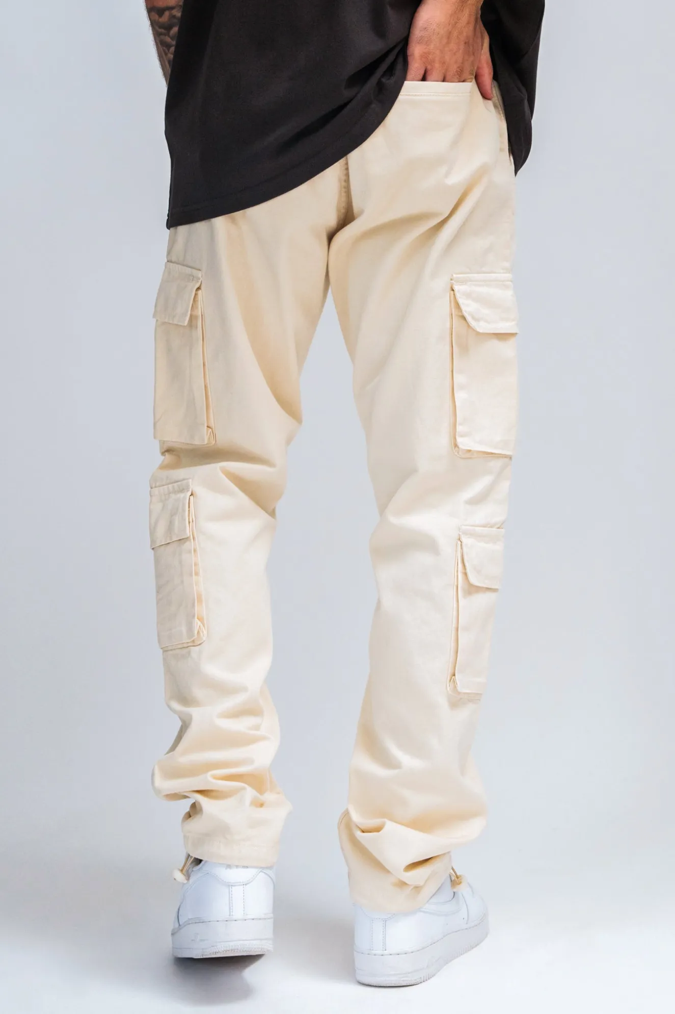 DOUBLE POCKET CARGO PANTS BEIGE