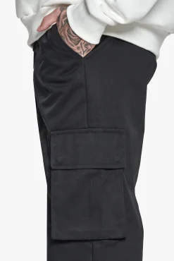 DOUBLE POCKET CARGO PANTS BLACK