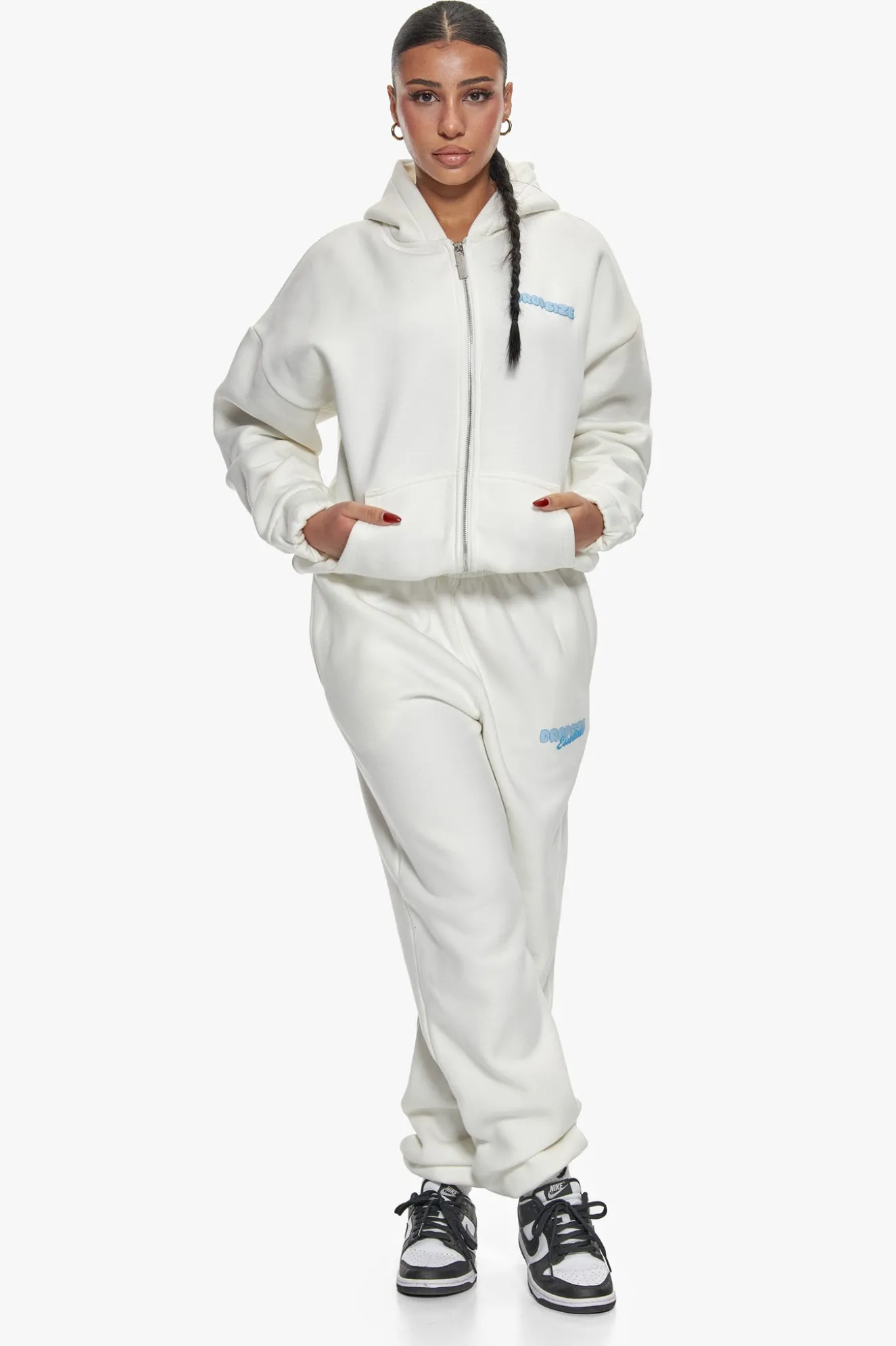 ESSENTIAL CREW SWEAT JOGGER CREAM WHITE