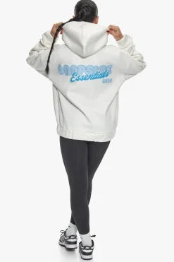 ESSENTIAL CREW ZIP HOODIE CREAM WHITE