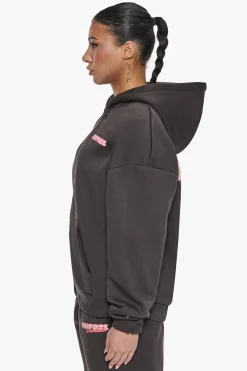 ESSENTIAL CREW ZIP HOODIE WASHED BLACK