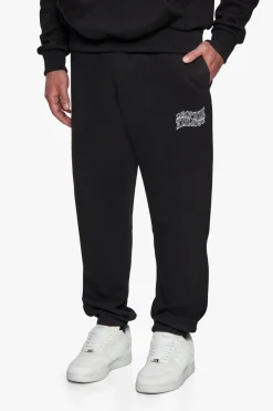 HEAVY MIRRORED LOGO JOGGER BLACK