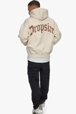 HEAVY BACKLOGO HOODIE COCONUT MILK / BROWN