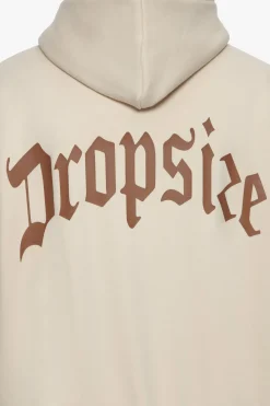 HEAVY BACKLOGO HOODIE COCONUT MILK / BROWN