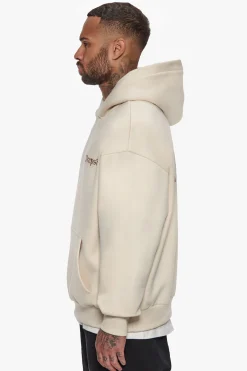 HEAVY BACKLOGO HOODIE COCONUT MILK / BROWN