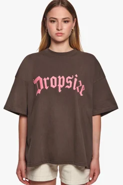 HEAVY BIG LOGO T-SHIRT CHOCOLATE BROWN