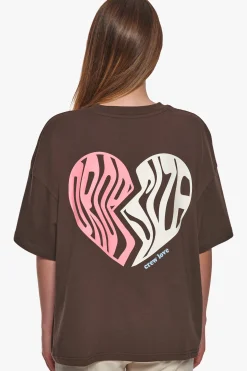HEAVY BROKEN HEART T-SHIRT CHOCOLATE BROWN