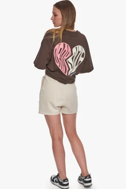 HEAVY BROKEN HEART T-SHIRT CHOCOLATE BROWN