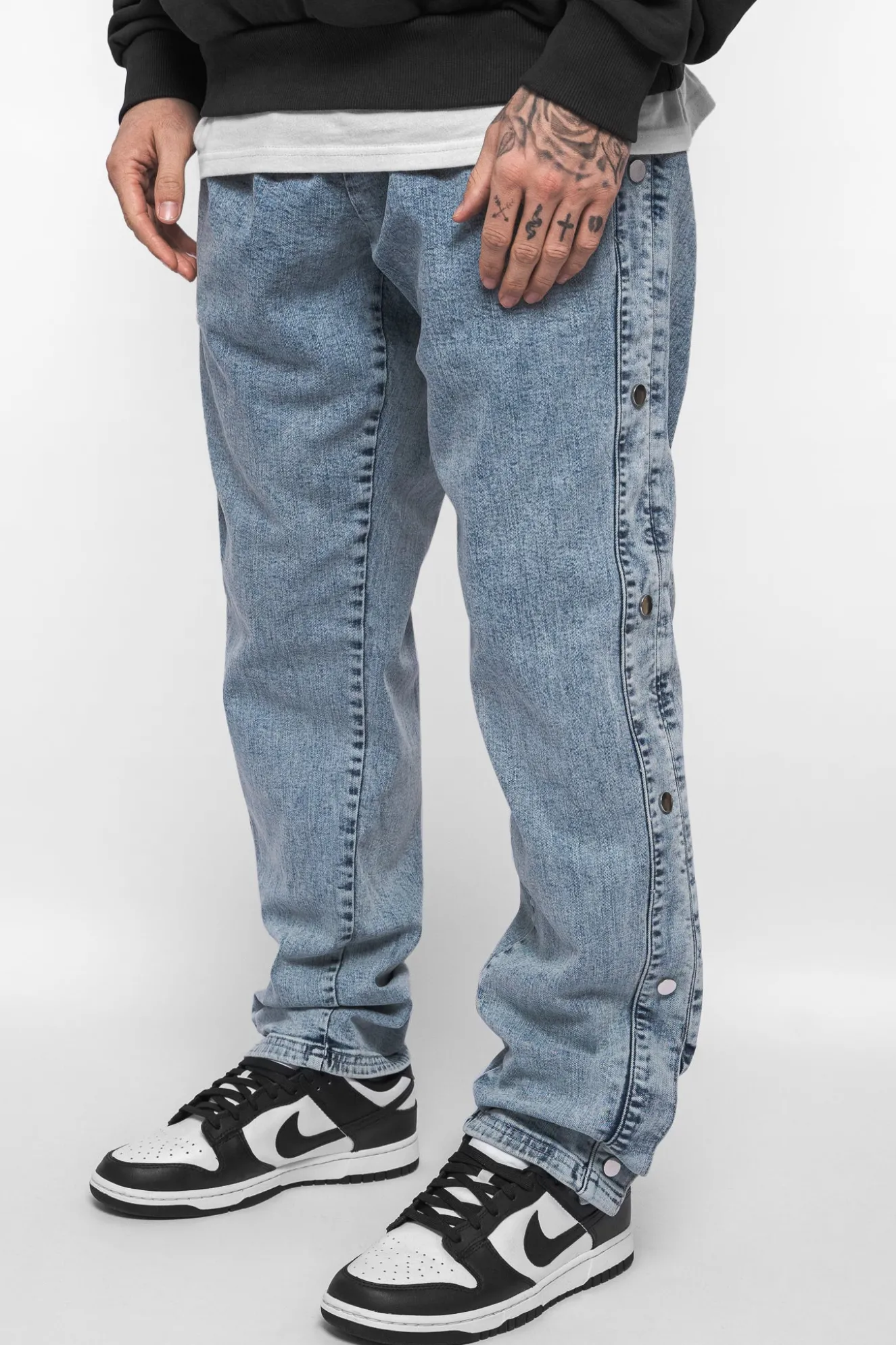 HEAVY BUTTON JEANS LIGHT BLUE