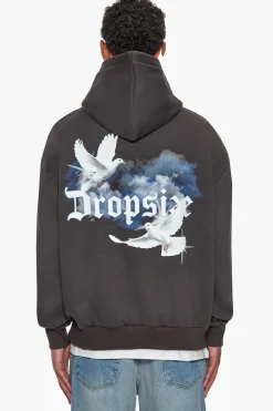 HEAVY CLOUD DOVE HOODIE WASHED BLACK