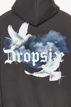 HEAVY CLOUD DOVE HOODIE WASHED BLACK