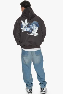 HEAVY CLOUD DOVE HOODIE WASHED BLACK