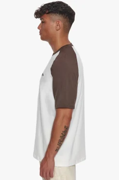 HEAVY COLORED ARMS T-SHIRT CHOCOLATE/ CREAM