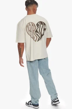 HEAVY CREW HEART T-SHIRT COCONUT MILK
