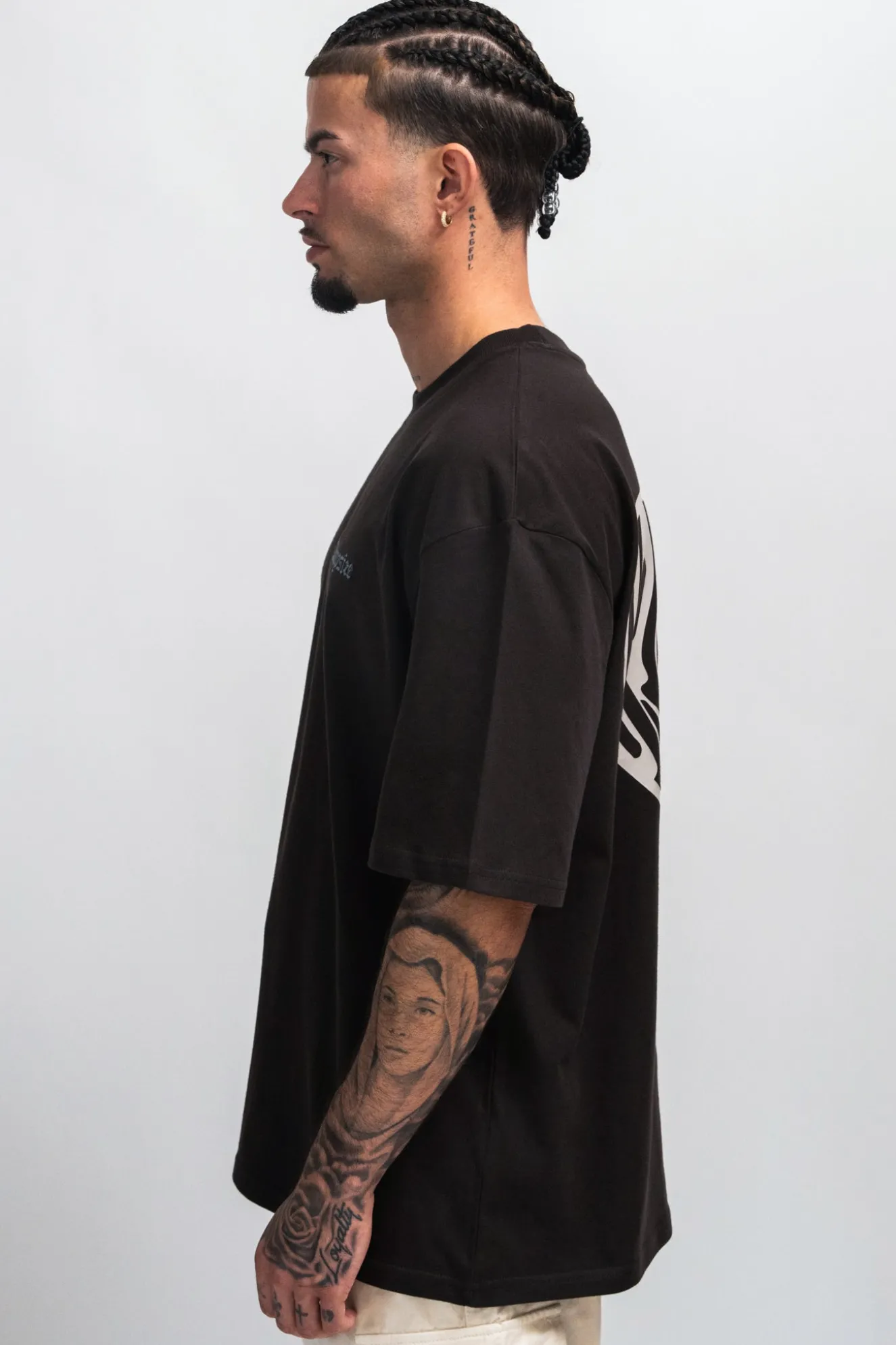 HEAVY CREW HEART T-SHIRT WASHED BLACK