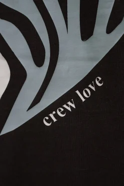 HEAVY CREW HEART T-SHIRT WASHED BLACK