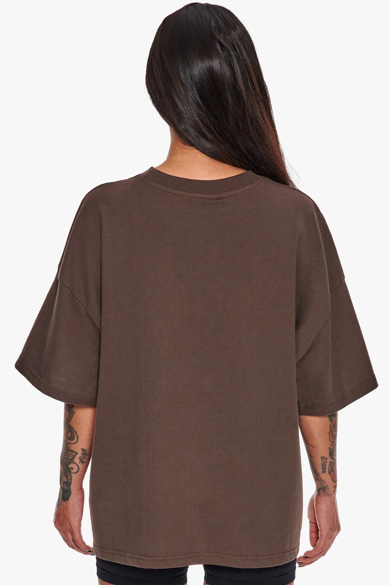 HEAVY CREW T-SHIRT CHOCOLATE/ PINK