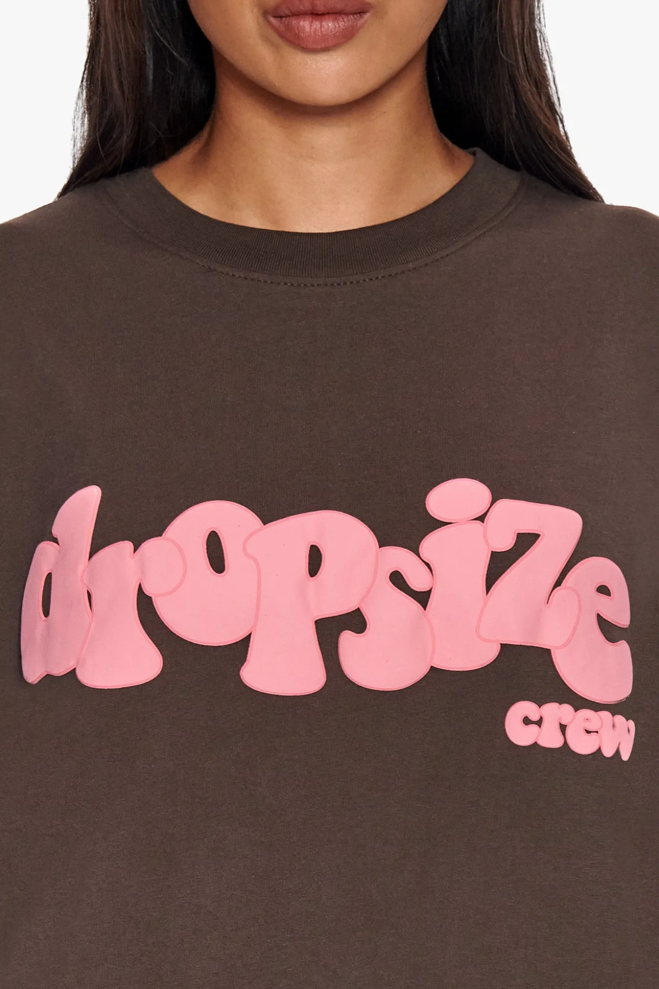 HEAVY CREW T-SHIRT CHOCOLATE/ PINK