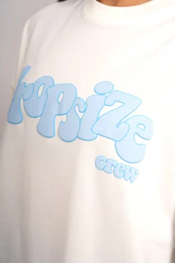 HEAVY CREW T-SHIRT CREAM/ BABY BLUE