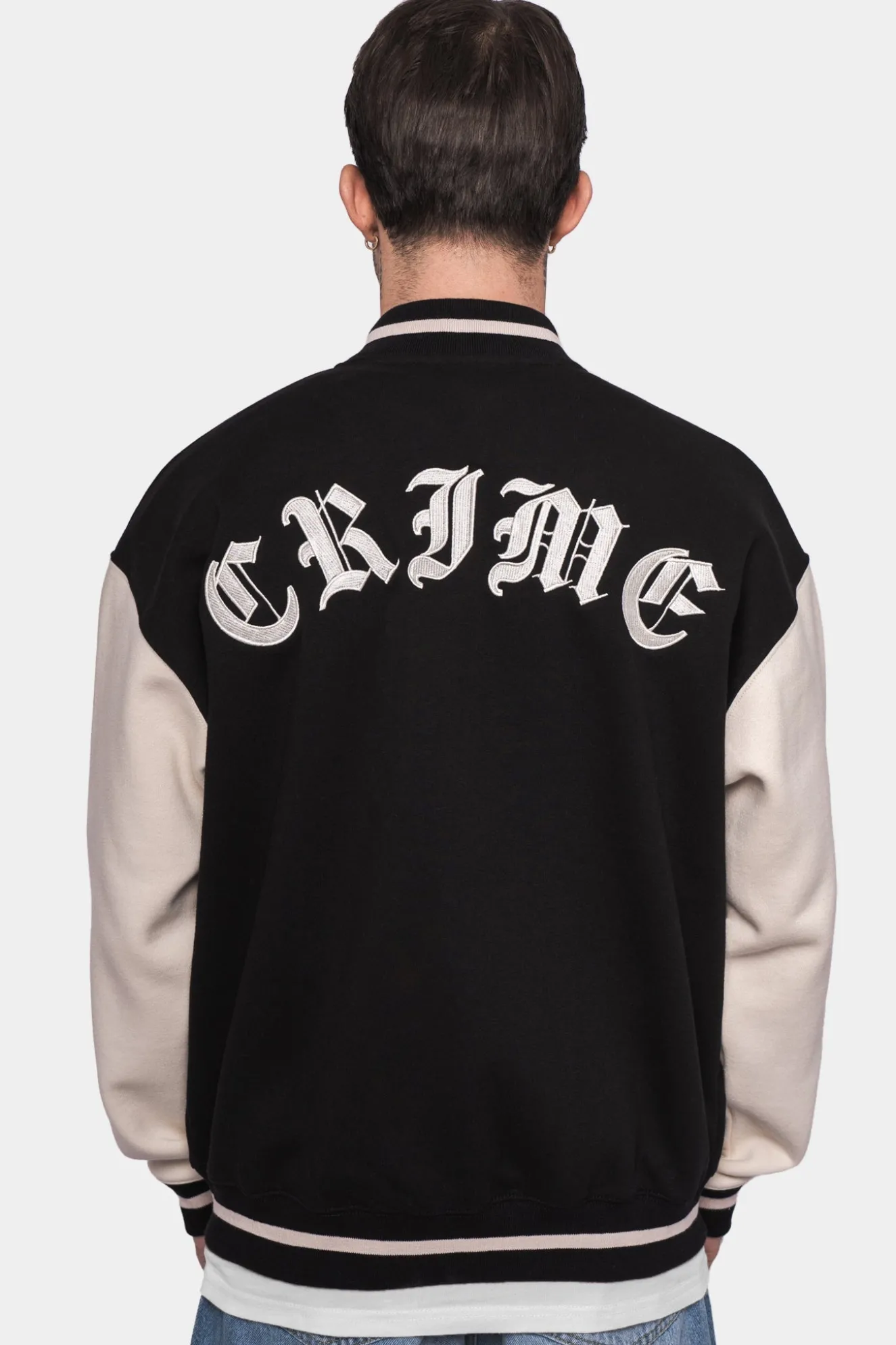 HEAVY CRIME COLLEGE JACKET COCONUT MILK BROWN