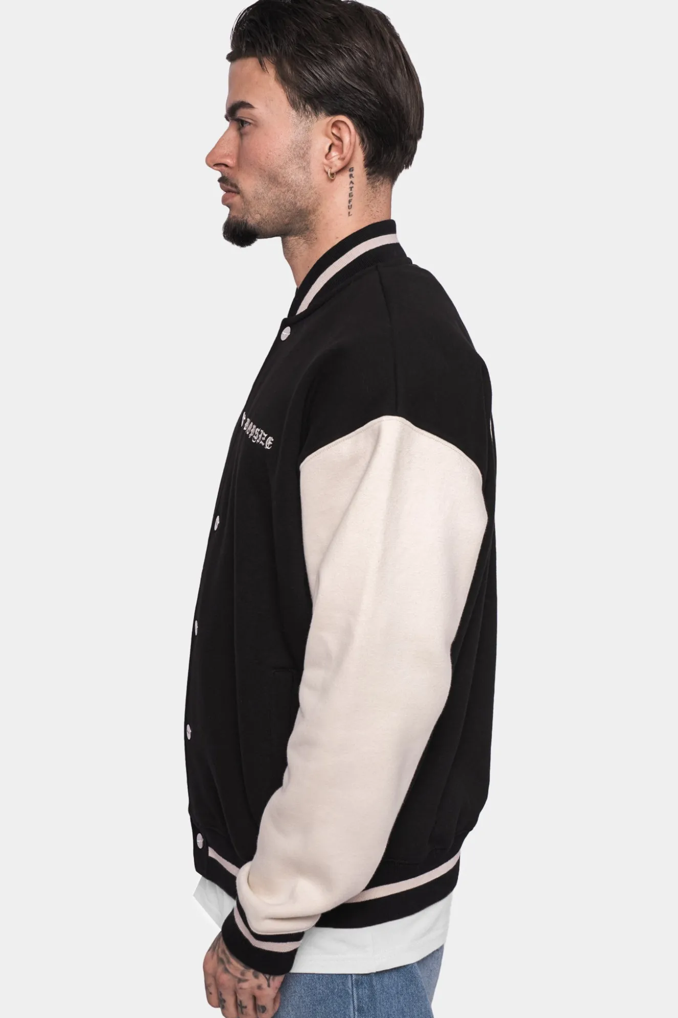HEAVY CRIME COLLEGE JACKET COCONUT MILK BROWN