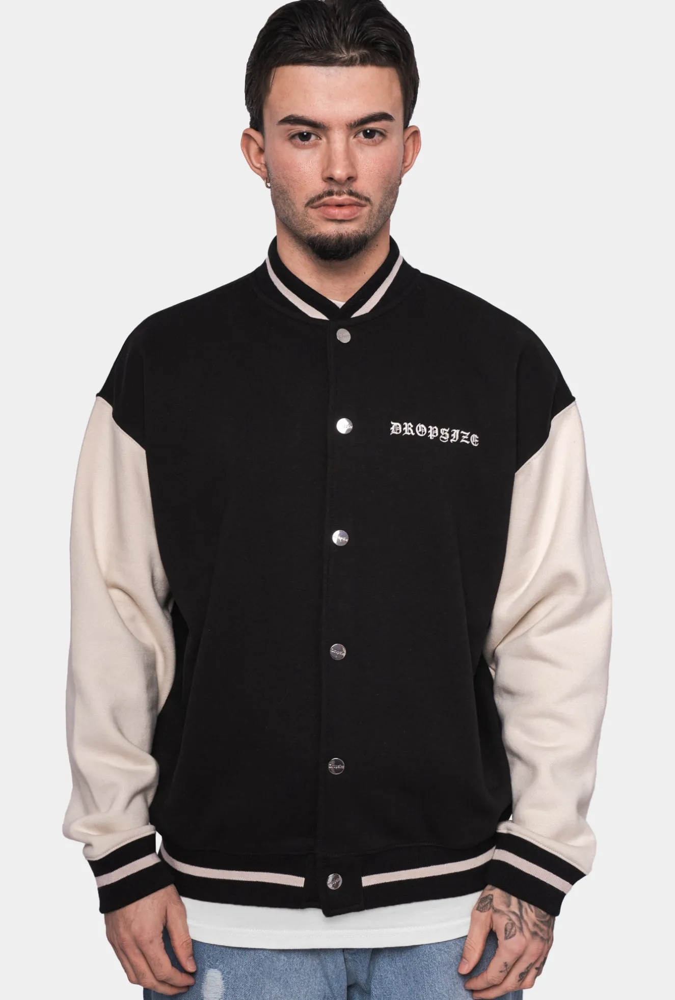 HEAVY CRIME COLLEGE JACKET COCONUT MILK BROWN
