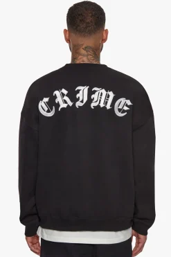 HEAVY CRIME CREWNECK SWEATER BLACK