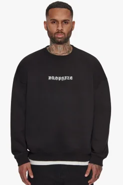 HEAVY CRIME CREWNECK SWEATER BLACK