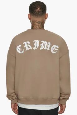 HEAVY CRIME CREWNECK SWEATER SILVER MINK