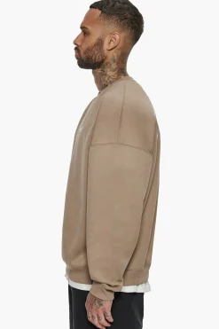 HEAVY CRIME CREWNECK SWEATER SILVER MINK