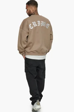HEAVY CRIME CREWNECK SWEATER SILVER MINK