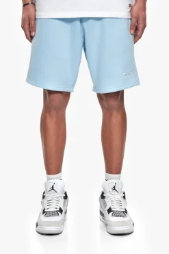 HEAVY EMBO SWEATSHORTS BABY BLUE