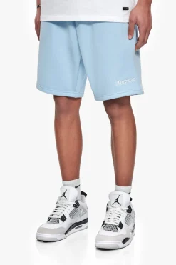 HEAVY EMBO SWEATSHORTS BABY BLUE