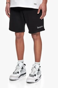 HEAVY EMBO SWEATSHORTS BLACK