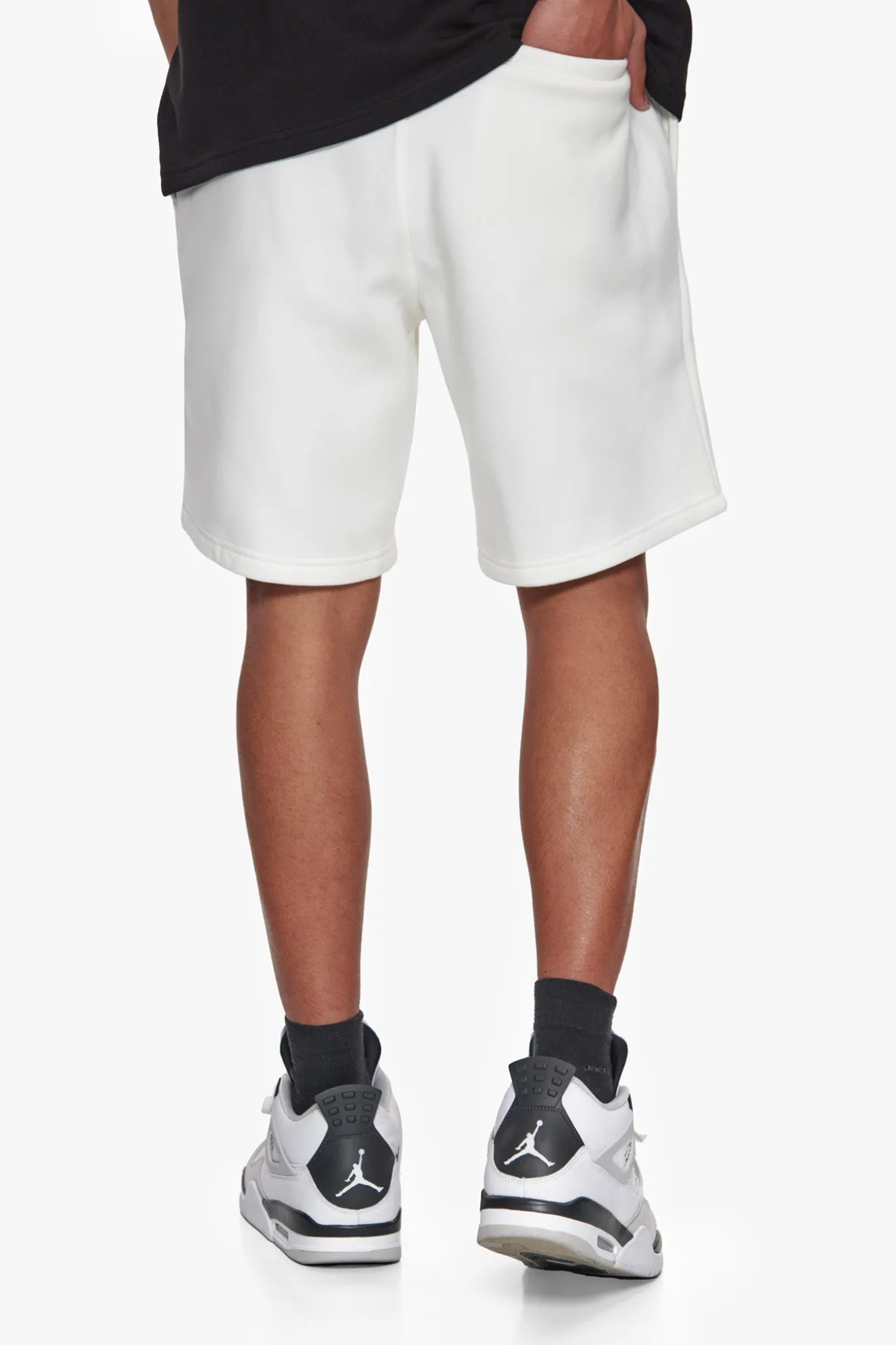 HEAVY EMBO SWEATSHORTS CREAM WHITE