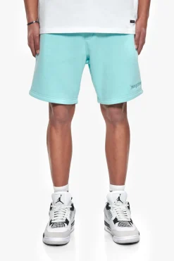 HEAVY EMBO SWEATSHORTS TURQUOISE