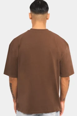 HEAVY EMBO T-SHIRT BROWN