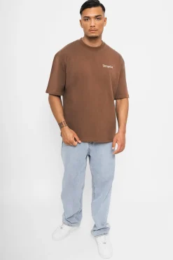 HEAVY EMBO T-SHIRT BROWN