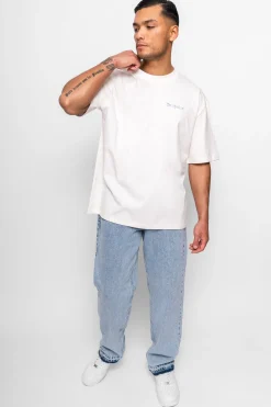 HEAVY EMBO T-SHIRT COCONUT MILK