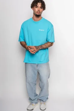 HEAVY EMBO T-SHIRT LIGHT BLUE