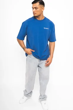 HEAVY EMBO T-SHIRT TINT BLUE