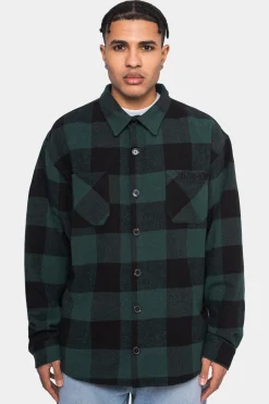 HEAVY FLANNEL JACKET BLACK GREEN